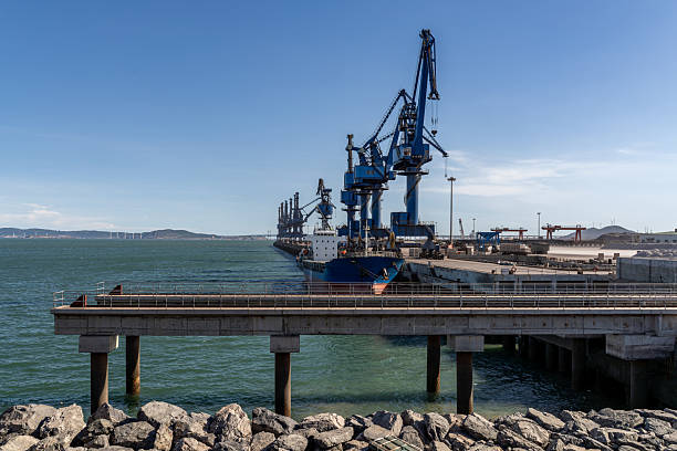 The port cranes are working.