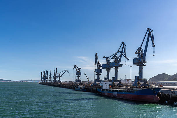 The port cranes are working.