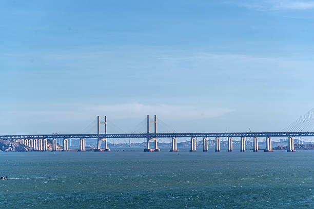 istock Railway-highway cross-sea bridge 2246101558