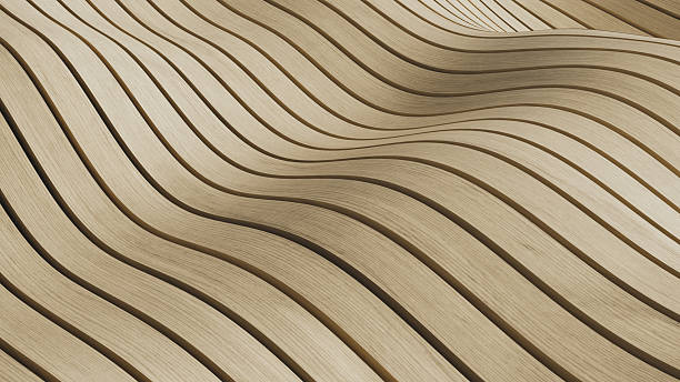 istock Abstract Wavy Wood Panels Background. 3d rendering 2246101725