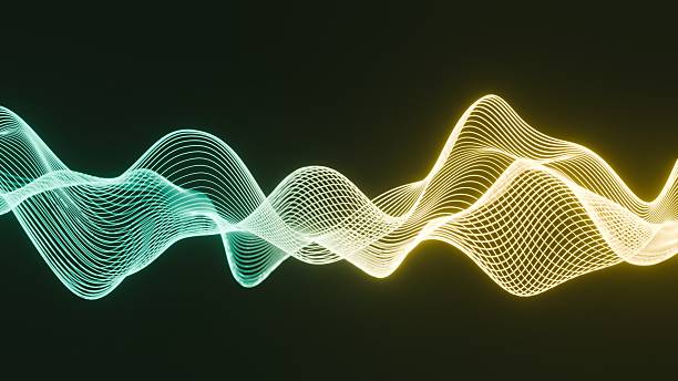 istock Dual-Tone Cyan and Gold Waveform: Perfect for energy balancing themes, abstract data security visualizations, or modern corporate branding. 2246102373
