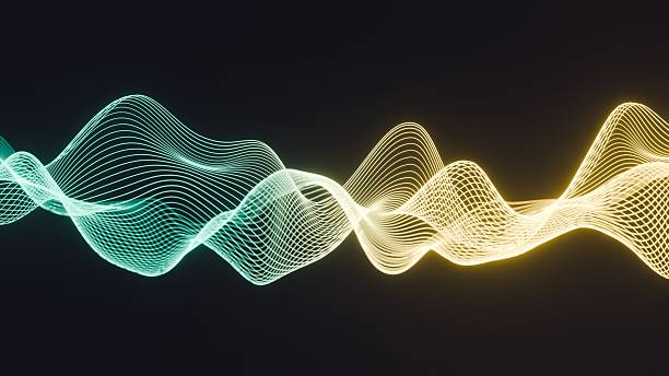 istock Dual-Tone Cyan and Gold Waveform: Perfect for energy balancing themes, abstract data security visualizations, or modern corporate branding. 2246102381