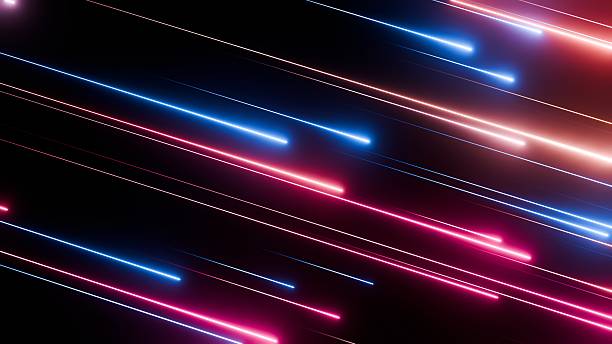 istock High-Velocity Blue and Red Neon Data Stream: Excellent as a dynamic background for gaming, cybersecurity, or fast-paced technology media. 2246102457