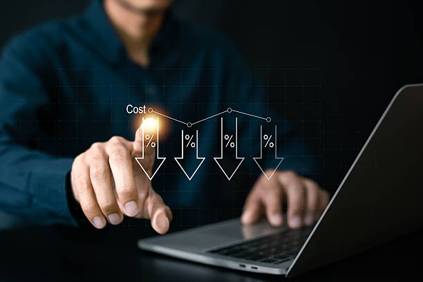 istock Cost and Quality control, business strategy and project management concept. Person touching concept. Successful corporate strategy and management. 2246103378
