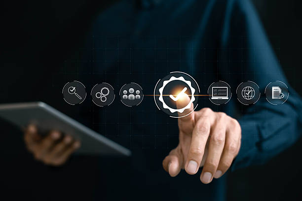 istock Quality control Assurance Standard iso , ervice best certification industrial, service system business certificate standard  digital technology. 2246103396