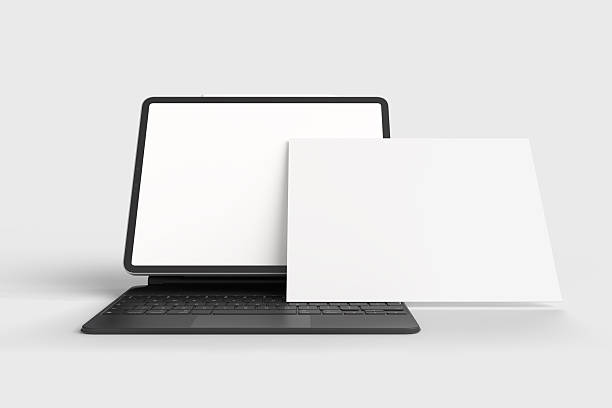 istock 3D realistic tablet and pencil on smart keyboard mockup with floating blank screen on background. Perfect for presentation, interface, UI, UX showcase, digital product display, website or application 2246104948