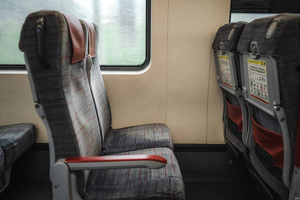 istock Emtpy interior of the train for long and short distance 2246109523
