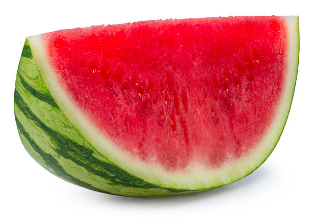 istock Red Giant Watermelon pieces isolated on white background, Giant Seedless Watermelon isolated on white with clipping path, High resolution focus stacking photography. 2246109843
