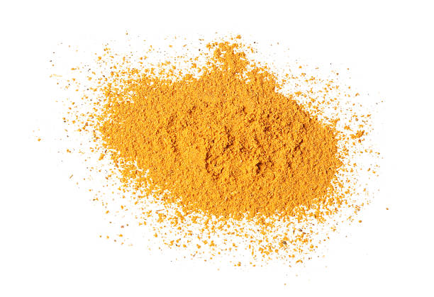 istock Dry curry powder isolated on white, top view 2246116775