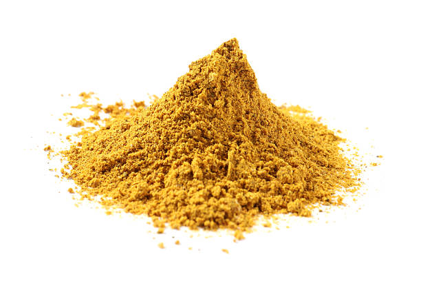 istock Pile of dry curry powder isolated on white 2246116816