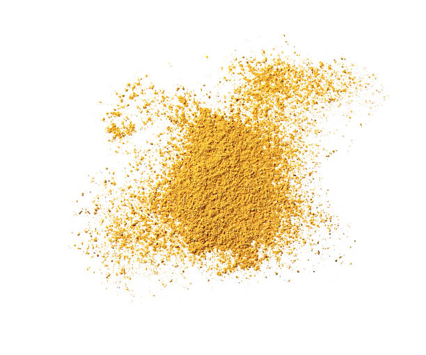 istock Dry curry powder isolated on white, top view 2246116820