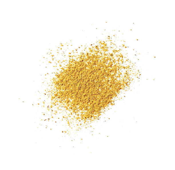 istock Dry curry powder isolated on white, top view 2246116821