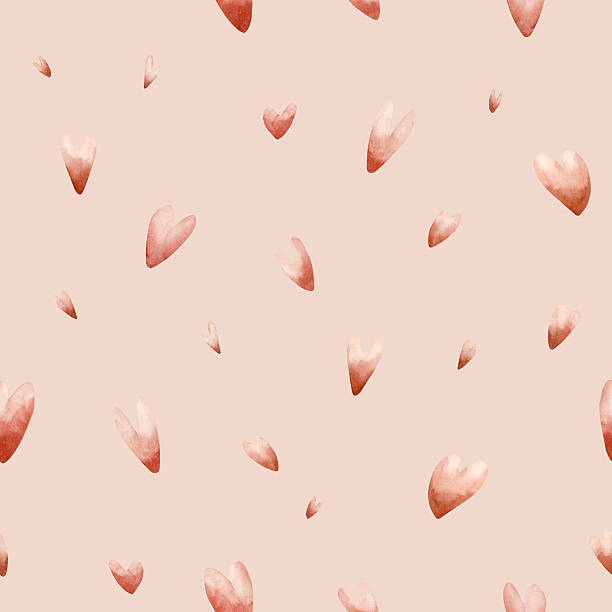 istock Cute little red hearts seamless pattern. Watercolor hand drawn illustration isolated on pink background for Valentine 2246121445