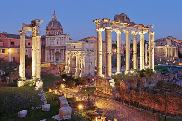 istock Roman Forum at night – Rome, Italy 2246125836