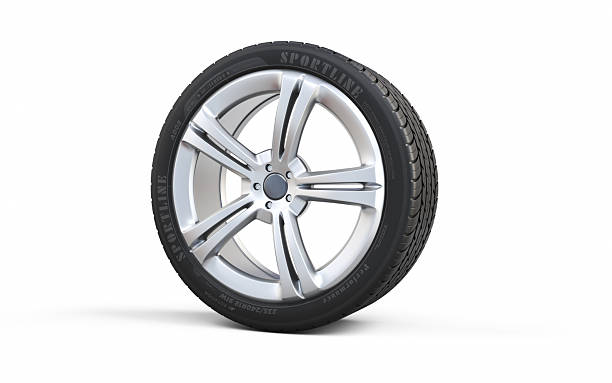 istock Sport Car Alloy Wheel and Tire Isolated on White Background, Object + Shadow Path 2246130171