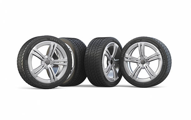 istock Sport Car Alloy Wheel and Tire Isolated on White Background, Object + Shadow Path 2246130205