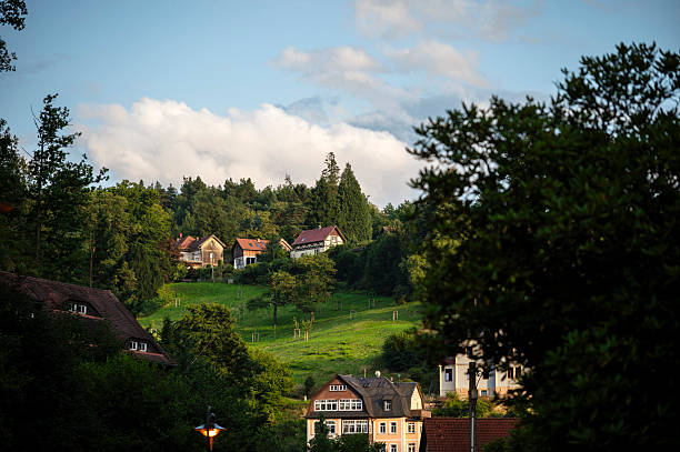 Views of the spa town of Rathen in Saxon Switzerland with its historic buildings.