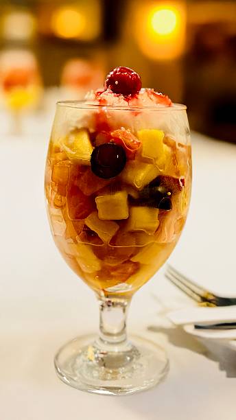 istock Healthy Fresh Fruit Cocktail: Light Dessert in a Stemmed Glass 2246134866