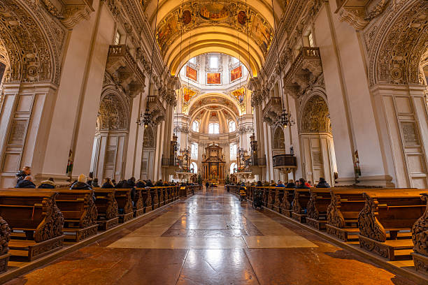 Salzburg, Austria - December 23, 2024: Salzburg Cathedral.