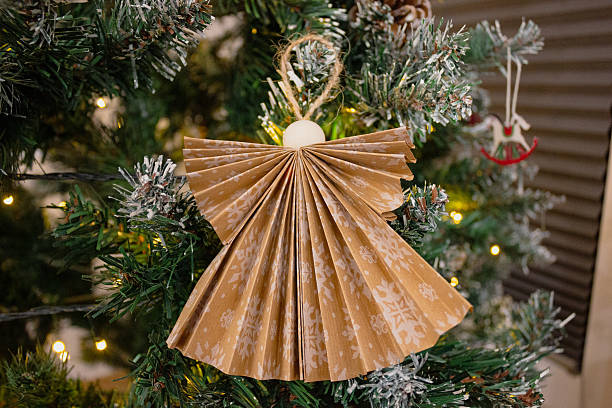 istock Handmade paper angel Christmas toy 2246135326