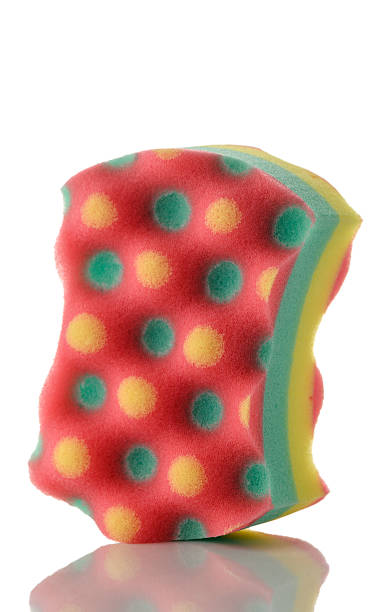 istock Bath Sponge on Minimalist White Background with Fiber Texture 2246138109