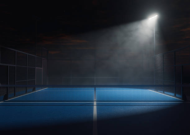 istock Half-Lit Padel or Pickleball Court at Night 2246141517