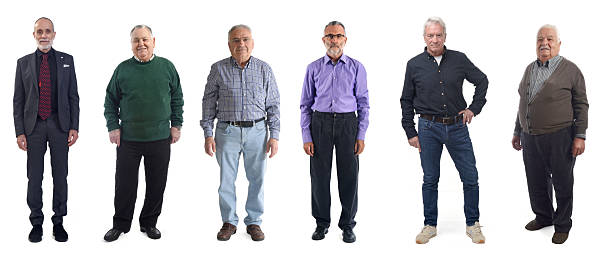 istock group of mature man standing on white background 2246149427