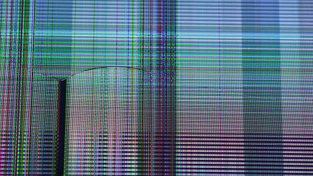 istock Close up of a Broken Television Display Screen 2246150230