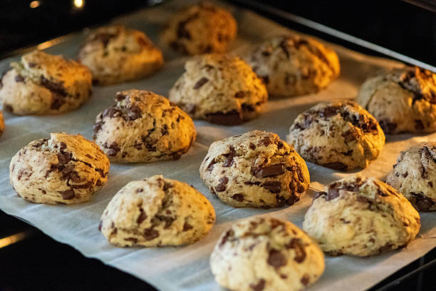 istock Freshly Baked Chocolate Chip Cookies in Oven 2246153166