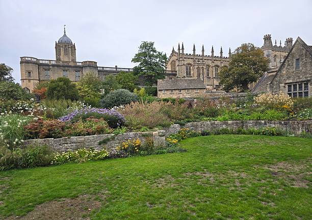 istock view over flower beds to University 2246155455