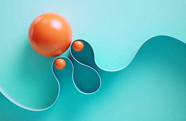 istock Orange Spheres Gravitated Towards Another Orange Colored Target Sphere On Blue Background 2246156058
