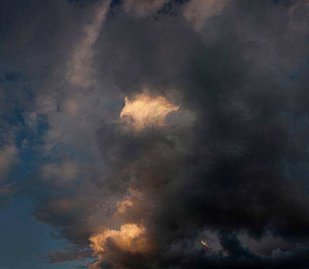 istock Dark grey clouds at sunset, thunder clouds in the Netherlands. 2246157215