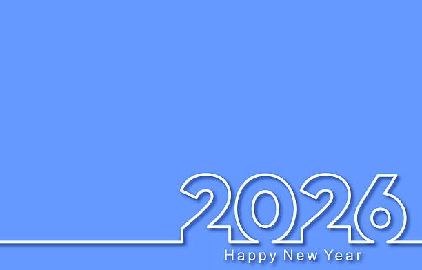 istock 2026 Neon Outline Happy New Year on Blue Background 2246157558