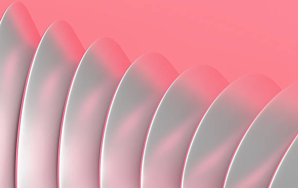 istock Smooth 3D Layered Shapes with Pink Highlights and Silver Surfaces 2246164605