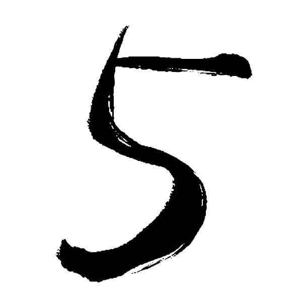 istock Warm and expressive brush lettering of number “5” 2246166013
