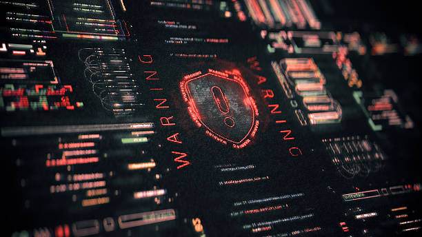 istock Cybersecurity Threat Detection Background. Digital Shield with Alert Symbol Warning of Hacker / Virus Spyware Activity 2246166546