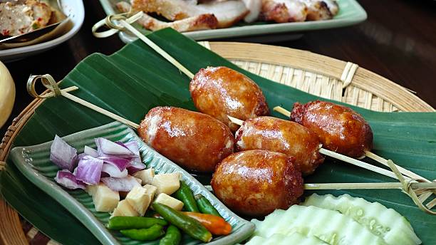 istock Isan style sausage or Northeastern Thai sausage. 2246169836