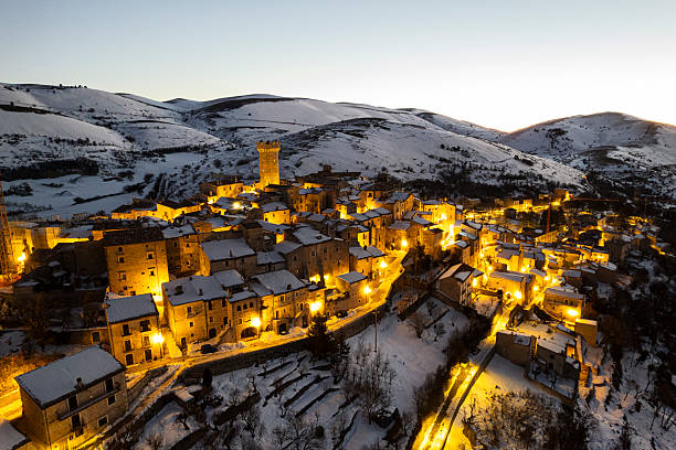 istock Charming mountain village under the snow, Abruzzo, Italy 2246175187