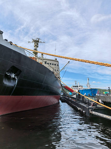 istock large icebreaker ship in the port view from below 2246175231