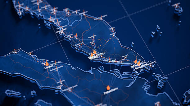 istock Kuala Lumpur map big data visualization. Futuristic map infographic of city in Malaysia. Visual map data complexity in modern blue and orange colors 2246194119