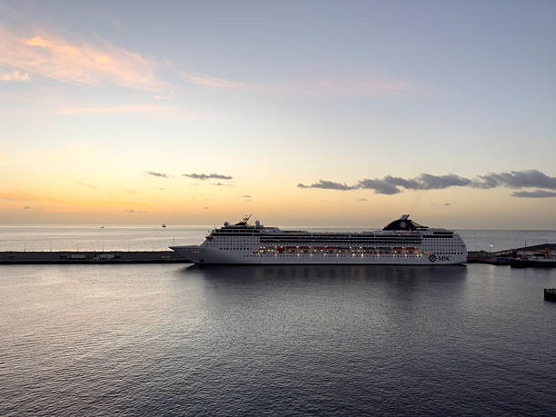SANTA CRUZ DE TENERIFE, TENERIFE/SPAIN - FEBRUARY 09, 2025: MSC Opera cruise ship docked in Santa Cruz de Tenerife, Canary Islands, Spain