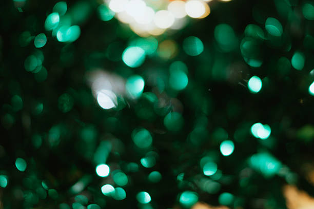 istock Abstract Dark Green Christmas Tinsel and Lights 2246196809