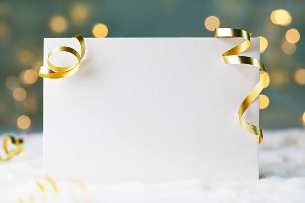 Holiday mockup with Christmas decorations on bokeh background. Greeting card.
