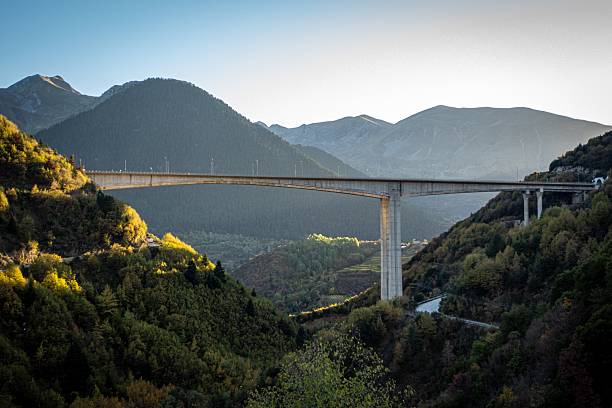 Highway Bridge from Metsovo and Anilio. European route E90. High quality photo