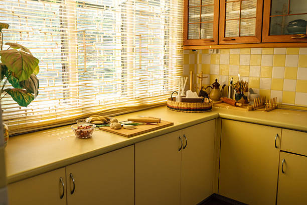 istock Interior View of a Classic Kitchen Counter Bathed in Warm, Inviting Light 2246212555