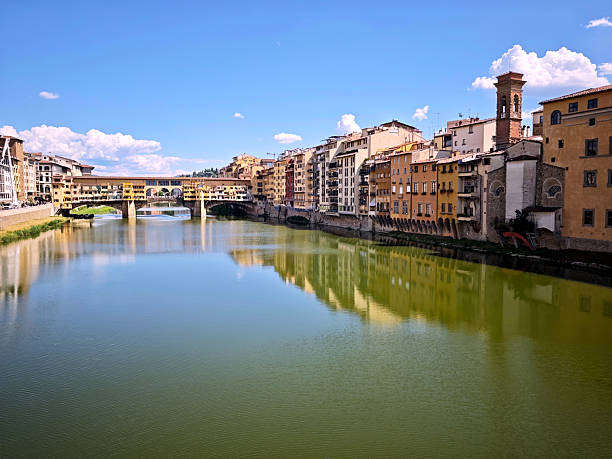 Embankment of the River Arno in the Italian City of Florence, Retro Effect