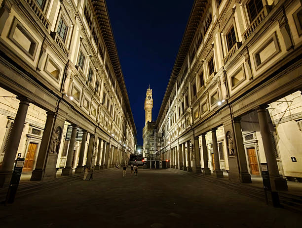 2022.07.21 Florence, Italy, , evocative image of Ponte Vecchio at sunset
