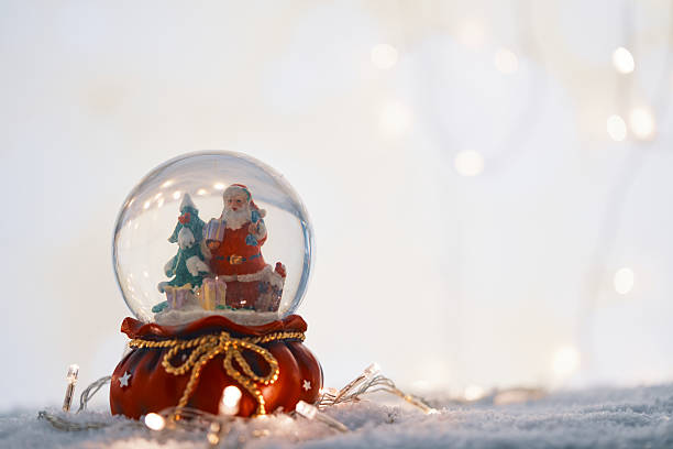 istock Christmas Decoration with Snow Globe and Holiday Lights 2246220588