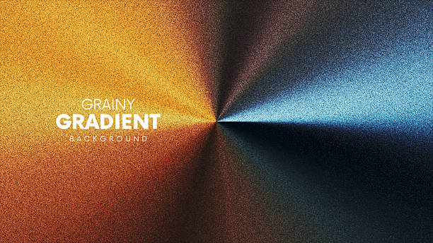 Abstract grainy circular gradient background blending warm cool tones created from thousands of individual dots. Dynamic grainy gradient design focusing light towards the center for futuristic visual