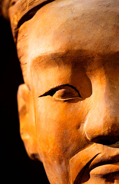 istock Xian,  buried terracotta warrior, close up face 2246228256